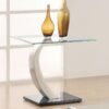 Pruitt Rectangular Glass Top Metal End Table Satin Silver