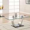 Pruitt 2-piece Coffee and End Table Set Satin Silver