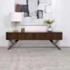 Valna Wood 71-inch TV Stand with Sliding Doors Walnut