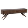 Valna Wood 71-inch TV Stand with Sliding Doors Walnut