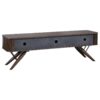 Valna Wood 71-inch TV Stand with Sliding Doors Walnut