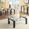 Dyer 1-shelf Square Glass Top Side End Table Black