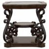 Laney 1-shelf Glass Top Rectangular End Table Deep Merlot