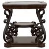 Laney 1-shelf Glass Top Rectangular End Table Deep Merlot
