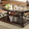 Laney 1-shelf Glass Top Rectangular Coffee Table Deep Merlot