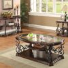 Laney 1-shelf Glass Top Rectangular Coffee Table Deep Merlot