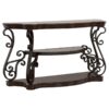 Laney Scrollwork Entryway Sofa Console Table Deep Merlot