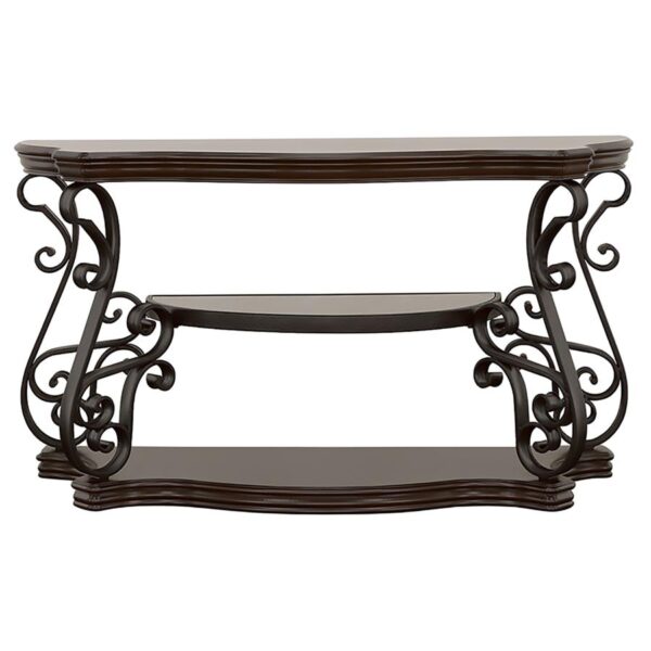 Laney Scrollwork Entryway Sofa Console Table Deep Merlot
