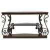 Laney Scrollwork Entryway Sofa Console Table Deep Merlot