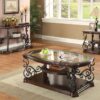 Laney Scrollwork Entryway Sofa Console Table Deep Merlot