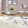 Brooke 3-piece Round Coffee and End Table Set Chrome