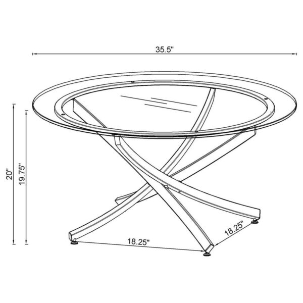 Brooke 3-piece Round Coffee and End Table Set Chrome