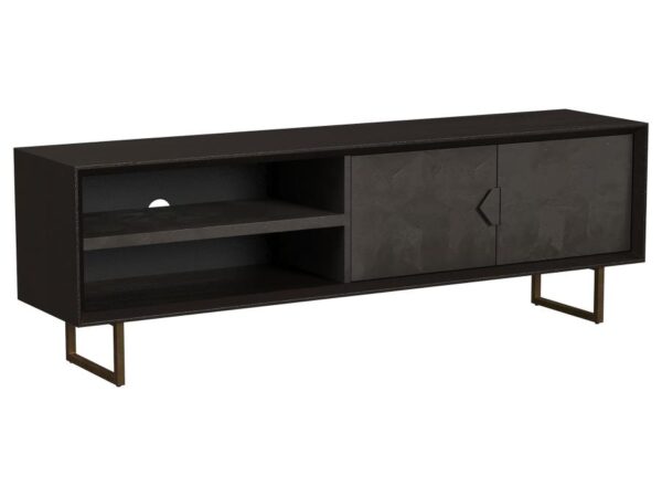 Marsden 2-door Mango Wood 70-inch TV Stand Charcoal Black