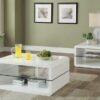Elana 2-piece Coffee and End Table Set White High Gloss