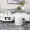 Buckley 3-piece Coffee Table and Stools Set White High Gloss