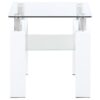 Dyer 1-shelf Square Glass Top Side End Table White
