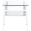 Dyer 1-shelf Square Glass Top Side End Table White