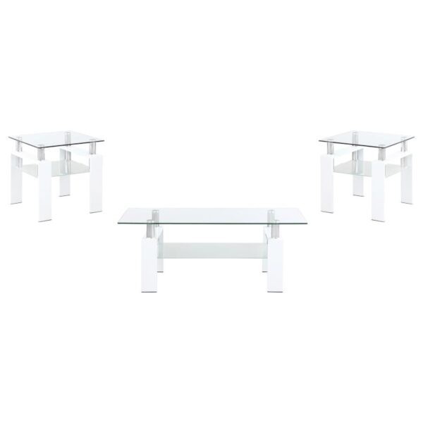 Dyer 3-piece Rectangular Coffee and End Table Set White