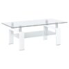 Dyer 1-shelf Rectangular Glass Top Coffee Table White