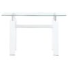 Dyer Rectangular Glass Top Entryway Sofa Console Table White