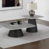 Eason 2-piece Cocktail Coffee Table Set Concrete and Black