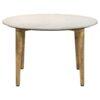 Aldis Round Marble Top Coffee Table White and Natural