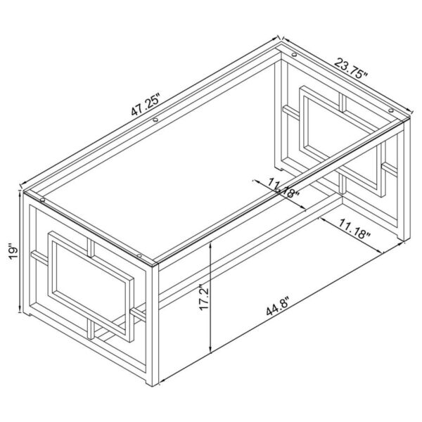 Merced 3-piece Rectangular Coffee and End Table Set Nickel