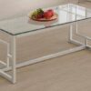 Merced Rectangular Glass Top Coffee Table Nickel