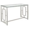 Merced Glass Top Metal Entryway Console Table Nickel