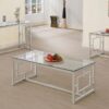 Merced Glass Top Metal Entryway Console Table Nickel