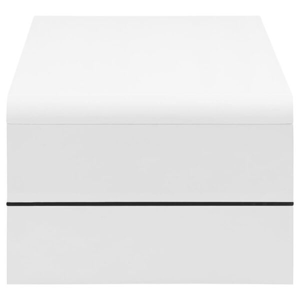 Airell Rectangular Coffee Table with Shelf White High Gloss