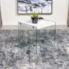 Opal Square Glass Frame Side End Table White High Gloss