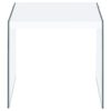 Opal Square Glass Frame Side End Table White High Gloss