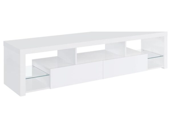 Jude 2-drawer Engineered Wood 71-inch TV Stand High Gloss White