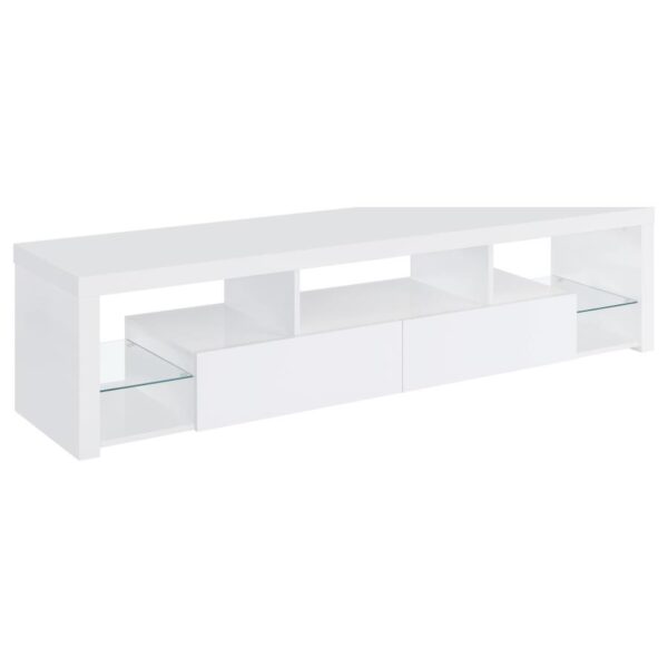 Jude 2-drawer Engineered Wood 71-inch TV Stand High Gloss White