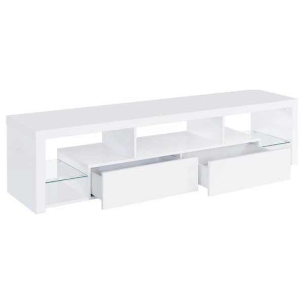 Jude 2-drawer Engineered Wood 71-inch TV Stand High Gloss White