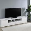 Jude 2-door Engineered Wood 79-inch TV Stand High Gloss White