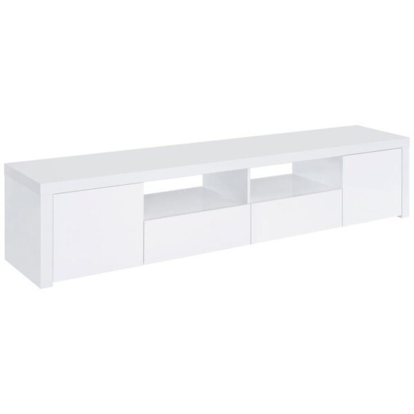Jude 2-door Engineered Wood 79-inch TV Stand High Gloss White