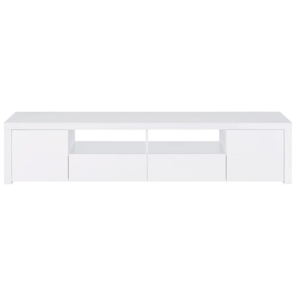 Jude 2-door Engineered Wood 79-inch TV Stand High Gloss White