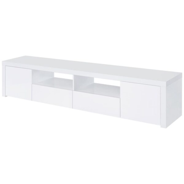 Jude 2-door Engineered Wood 79-inch TV Stand High Gloss White