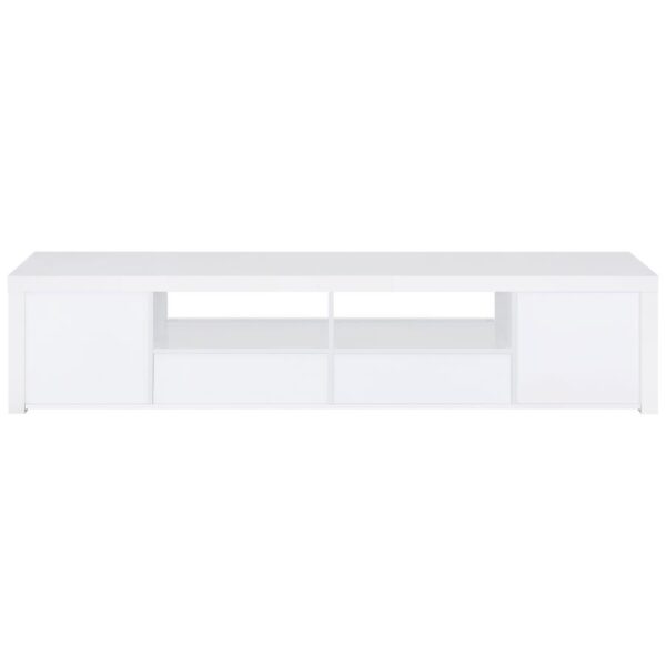 Jude 2-door Engineered Wood 79-inch TV Stand High Gloss White