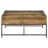 Stephie 4-drawer Square Glass Top Coffee Table Honey Brown