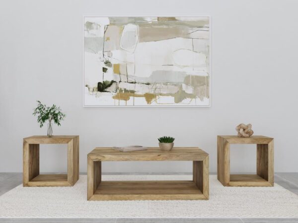 Benton 3-piece Solid Mango Coffee and End Table Set Natural