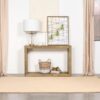 Benton Rectangular Solid Wood Sofa Console Table Natural