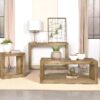 Benton Rectangular Solid Wood Sofa Console Table Natural