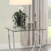 Danville Square U-Shaped Glass Top Side End Table Chrome