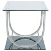 Danville Square U-Shaped Glass Top Side End Table Chrome