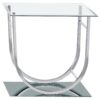 Danville Square U-Shaped Glass Top Side End Table Chrome