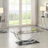 Danville Square U-Shaped Glass Top Side End Table Chrome