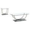 Danville 2-piece Glass Top Coffee and End Table Set Chrome